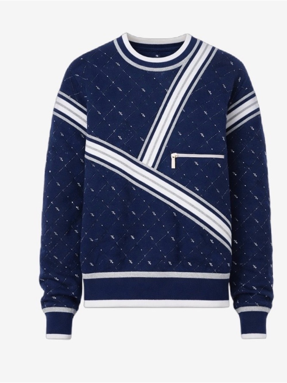 Navy Striped Crewneck Sweater